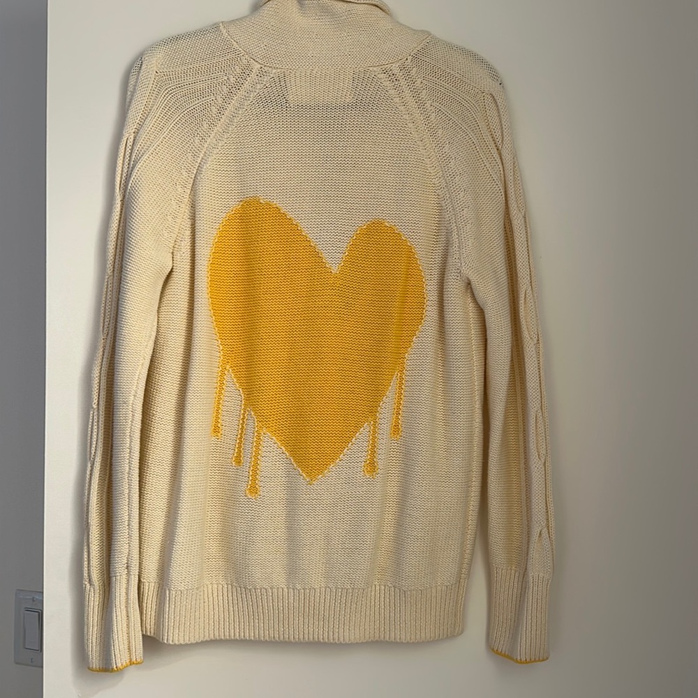 Kerri Rosenthal drippy heart cotton cardigan